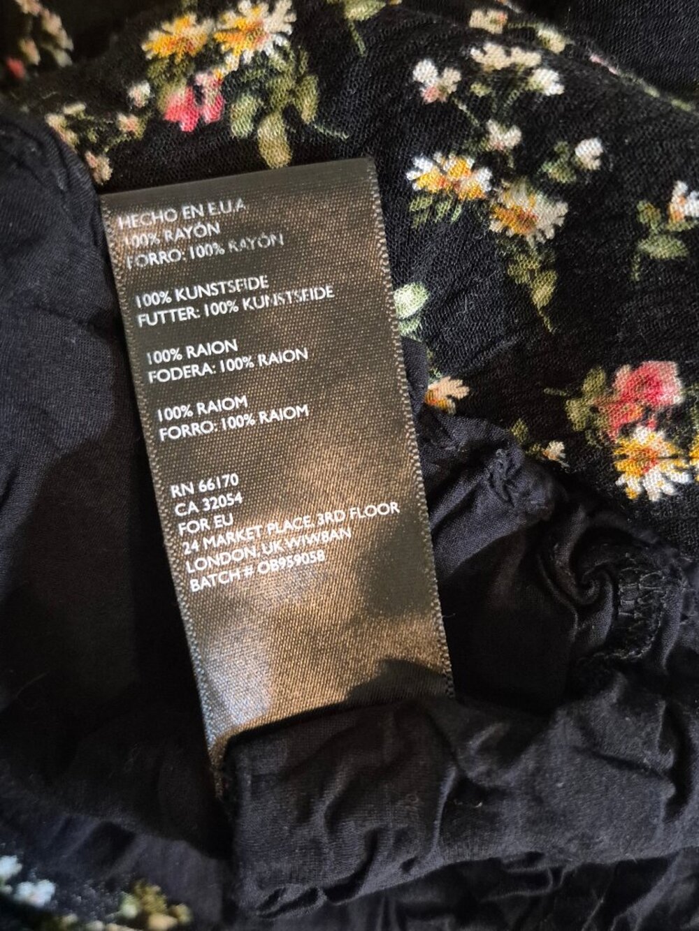 Free People Black Ditsy Floral Maxi Skirt 0 Boho Whimsigoth Cottagecore Grunge - Picture 6 of 6